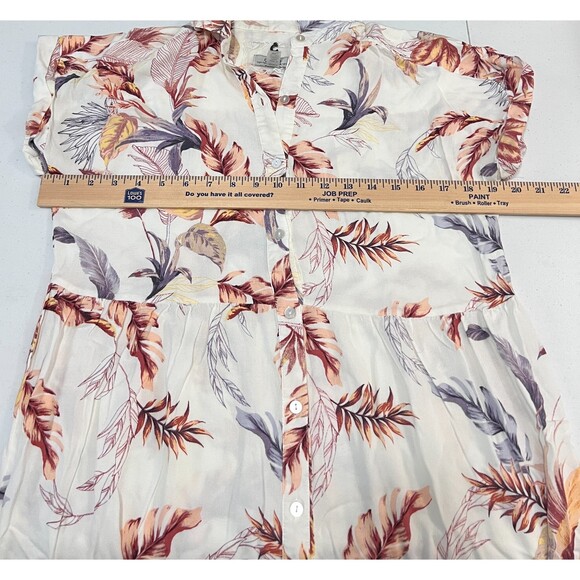 Cupio Women's Short Sleeve Floral Button Down Tiered Shirt Dress Rayon Size M - Picture 5 of 8